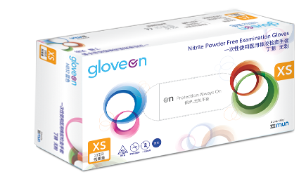 gloveon NB32，NW32無粉， 9’, 非滅菌, 指尖麻面